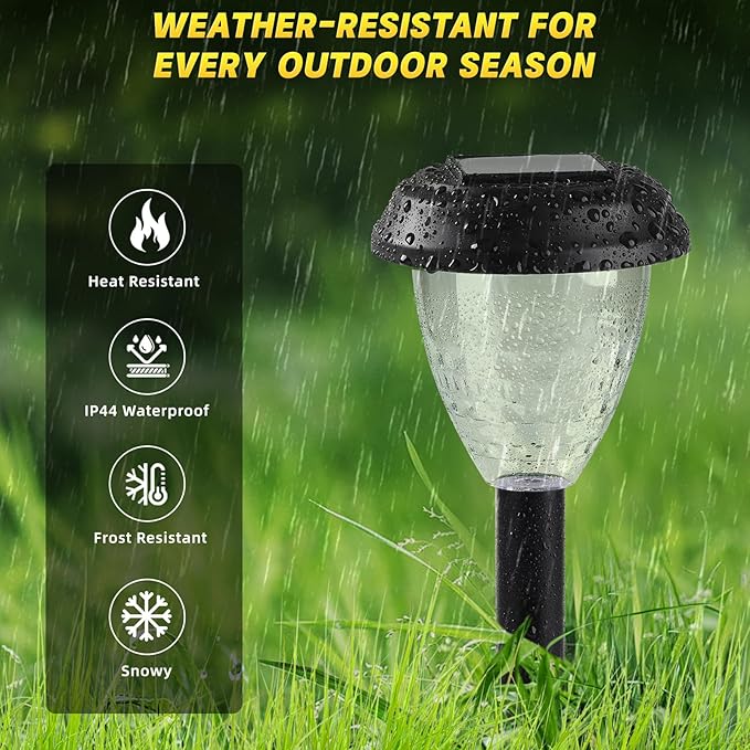 EXCMARK 10 Pack Solar Lights for Outside Pathway Walkway Driveway Garden Yard Solar Powered Lights Outdoor Waterproof. (Warm White)