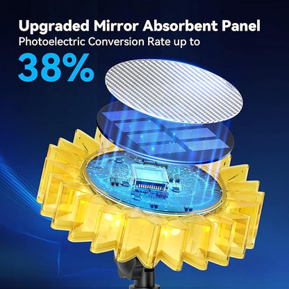 Solar Garden Lights - Upgraded Solar Sunflower Light, Ground/Wall 2 In 1, Solar Outdoor Lights Waterproof IP67,Garden Yard Patio Backyard Pathway Landscape Fence Wall Decoration, Warm White(4 Pack)