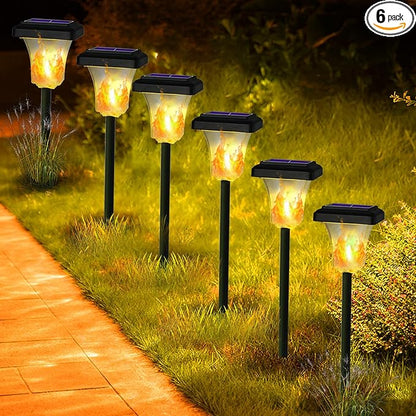Swingers Solar Lights Outdoor,with Upgraded 2nd-gen Flame tech,LED Solar Torch Lights with Flickering Flame,Waterproof Outdoor Garden Light for Christmas, Garden, Landscape, Path, Yard, Patio (6)