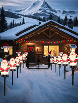 Set of 5 Classic Santa Claus Pathway Lights - 10.5ft UL-Listed Christmas Walkway Lights with - Outdoor String Light | Lumora