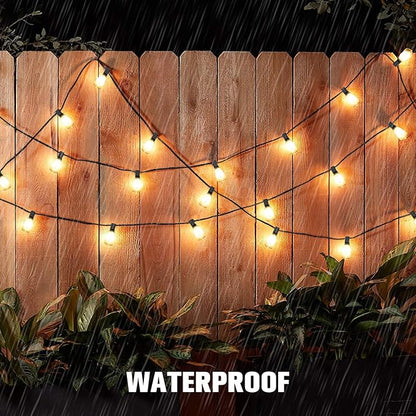 200ft Solar LED Outdoor String Lights Patio Lights with Shatterproof 2700K ST38 Vintage Edison Plastic Bulbs Dimmable, Outside Hanging Lights Waterproof for Porch, Deck, Garden, Backyard