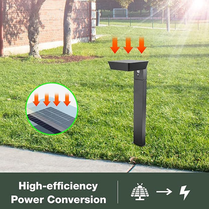 Solar Pathway Lights Outdoor，Motion Sensor Dusk to Dawn Bright Lamps，Led Waterproof Aluminum Landscape Lighting Path 600 Lumen Black light for Garden Yard Lawn Walkway Driveway Patio Decoration