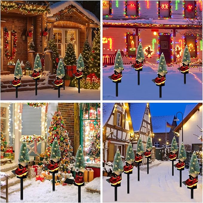 Solar Christmas Stocking Tree Lights Decorations Outdoor Waterproof, 6 LED Christmas Solar Pathway Lights Outdoor | Lumora