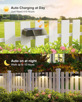 Brightown Solar Fence Lights Outdoor - 6 Pack Solar Deck Light with Warm White, Cool White, 7 RGB Color, Fade/Jump | Lumora