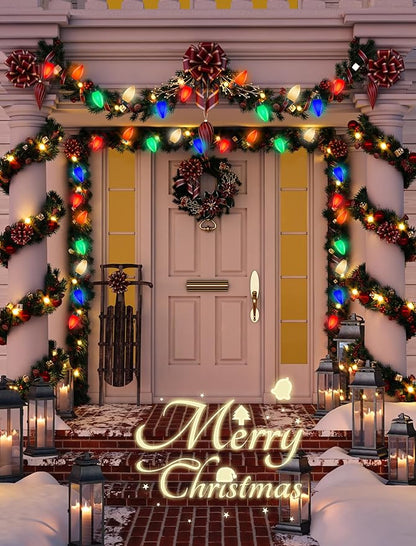 Multicolor C9 Christmas Lights Ceramic, C9 25Ft Vintage Incandescent String Lights with 27 Opaque Bulbs (2 Spare) for Christmas Tree Patio Roofline Outdoor Indoor Holiday Xmas Decorations