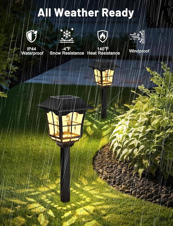 Solar Pathway Lights, 8 Pack Outdoor Waterproof Light, Solar Powered Garden Landscape Lighting, 3000K Warm White | Lumora