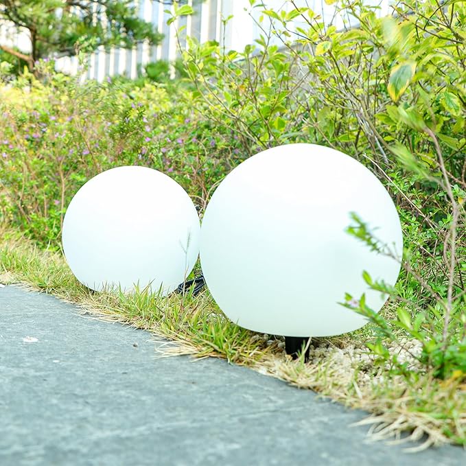 Outdoor Globe Light 2 Pack Solar Waterproof Garden Pathway Lights Outdoor Lights for Yard Patio Walkway Landscape In-Ground Spike