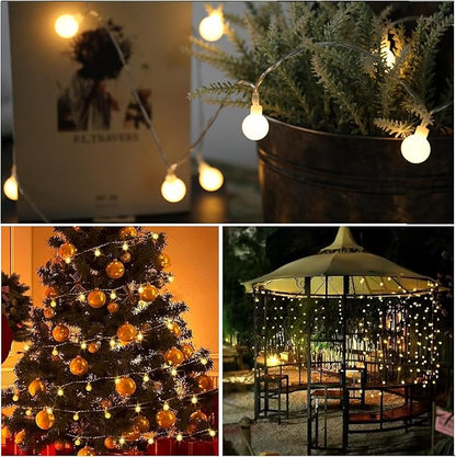 Vigdur Solar String Lights Outdoor, 2 Packs 15ft Globe String Lights with 50 Globes Bulbs, IP65 Waterproof Solar Powered Patio Lights for Garden Yard Porch Wedding Party Decor