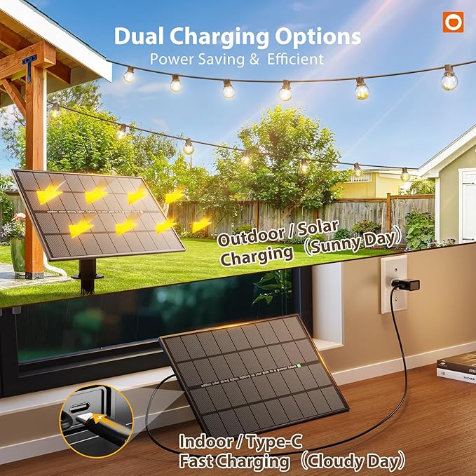 addlon 102FT Solar String Lights Outdoor Waterproof G40 with 32 Bulbs