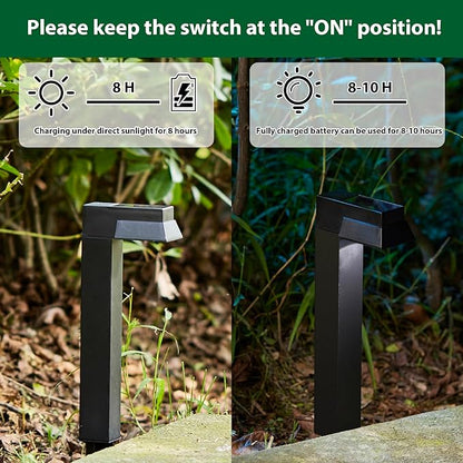 Glitzhome Solar Ground Lights Outdoor Waterproof 6 Pack Solar Garden Lights for Walkway Yard Backyard Lawn Landscape Decorating