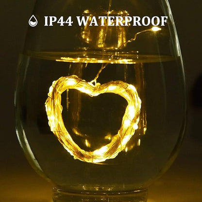 2 Pack 100 LED Solar Powered String Lights, Each 33FT Copper Wire 8 Modes Solar Fairy Lights Outdoor Waterproof for Garden, Patio, Party, Christmas, Home (Warm White)