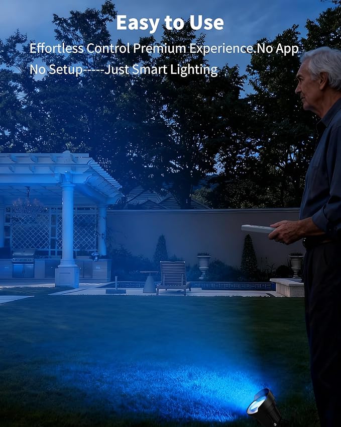 Ofuray Solar Spot Lights Outdoor, RGB Color Changing with 8 Lighting Modes, IP67 Waterproof Landscape Lights 9.8ft | Lumora