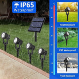 T-SUNUS Christmas Solar Garden Spotlight White Outdoor, 4-in-1 Spot Lights 6000K IP65 Waterproof 9.8ft Cable 5W | Lumora