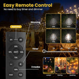 100FT Solar String Lights Outdoor Waterproof with Remote, G40 Solar Powered String Lights with 30+2 LED | Lumora