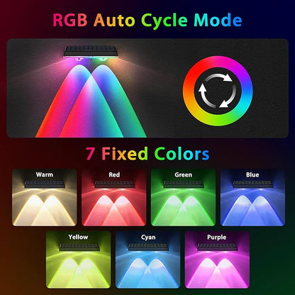 Solar Fence Lights Outdoor, 8-Pack 120LM Fence Lights Solar Powered, IP67 Waterproof Dusk to Dawn Auto On/Off 12+ Hours for Outside/Backyard/Wall/Step/Patio/Deck/Pool (Warm White & RGB 7 Colors)