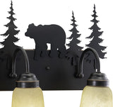 VAXCEL Bozeman 3-Light 24.75 inch Wide Burnished Bronze Rustic Cabin Bathroom Vanity Lighting Fixture, Amber Flake | Lumora
