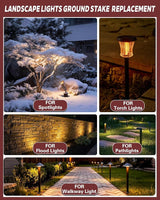 10 Pack 8'' Landscape Light Stakes, 1/2" NPT Thread ABS Light Spikes, Outdoor Ground Stakes with Side Wire Way | Lumora