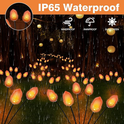 Thanksgiving Decorations Outdoor Solar Garden Lights,12LED Artificial Big 3D Acorn Thanksgiving Light, Fall Decor Solar Path Lights for Home Autumn Harvest Fall Party Decor,2PACKS Orange