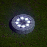Glitzhome Solar Ground Lights Outdoor Waterproof 4 Pack Resin Solar Garden Lights Disk Lights for Walkway Yard | Lumora