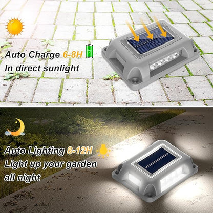 T-SUN Solar Driveway Lights Outdoor, 24 Pack LED Ground Driveway Light 6000K Cold White Solar Deck Lights for Path Garden Sidewalk Stair Ground Pathway