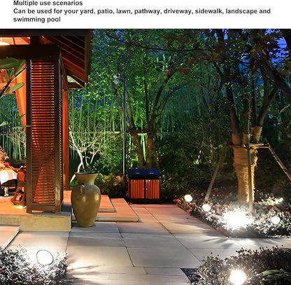 Solar Pathway Lights, Outdoor Solar Garden Stake Lights, Landscape Decorative Solar Lights for Garden Lawn Patio Yard Deck Driveway, 10 in 1 Design with 500mAh Rechargea (White Light)