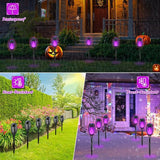 12Pack Halloween Yard Decorations, Purple Solar Halloween Lights for Outside Decor, LED Solar Flame Lights Outdoor | Lumora