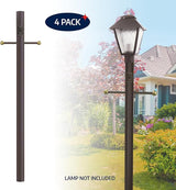 Solus 7-Foot Direct Burial Lamp Post – Outdoor Aluminum Light Pole with Decorative Cross Arm & 120V Outlet – Fits | Lumora