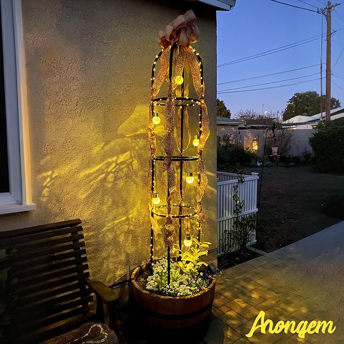 Solar Hanging Lanterns Outdoor: 12 Pack Cracked Glass Ball Lights with Hook - Waterproof Warm White Fairy Globe | Lumora