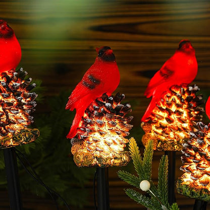 VIHOSE Cardinal Solar Stake Lights Red Bird Figurine Solar Stake Light Decorative Outside Garden Decor Christmas Landscape Lights Cardinal Gifts for Mother Lawn Yard Decor Women(Classic)