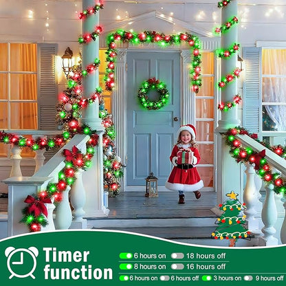 SAUIRS 403FT 1000 LED Christmas Lights Outdoor String Lights with 8 Modes Timer Waterproof Fairy Light Plug in for Outside Indoor Party Xmas Palm Tree Yard Wedding Decorations(Red and Green)