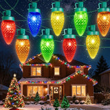 C9 Christmas Lights Outdoor 114ft 150 LED Waterproof String Lights with Timer & 8 Modes, Connectable Commercial | Lumora