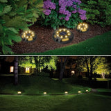 Fohil 12 Pack Solar Ground Lights Outdoor,12 LEDs Solar Disk Lights Waterproof In-ground Lights for Pathway Lawn | Lumora