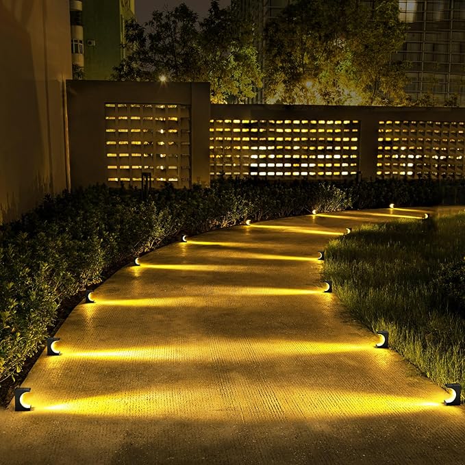 8 Pack Solar Step Lights Outdoor, IP65 Waterproof LED Stair Lights for Garden Stairs, Patio, Yard, Deck, Front Step | Lumora