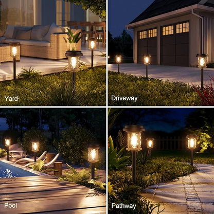 XMCOSY+ Solar Pathway Lights Outdoor 6 Pack, 20 LM Solar Garden Lights Warm White Solar Powered Waterproof, Landscape Lighting for Path Yard Driveway Walkway Sidewalk Lawn Lights