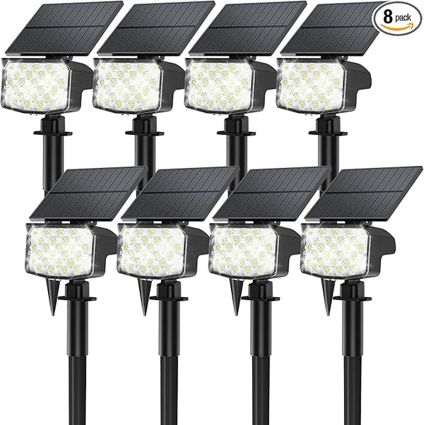 8 Pack Solar Spot Lights Outdoor, Waterproof IP65 Adjustable, 3 Lighting Modes Solar Powered Landscape Spotlights | Lumora