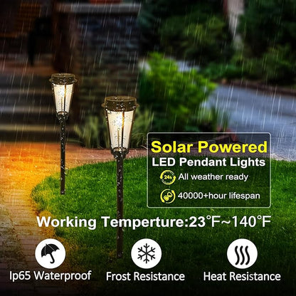 Solar Pathway Lights for Outdoor Garden - 2 Pack Waterproof Lighting to Brighten Your Path, Patio, Yard, and Walkway