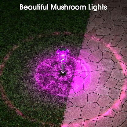 Solar Outdoor Lights, 8 Pack Waterproof Solar Mushroom Lights for Garden Yard Pathway Path Walkway Driveway Lawn Landscape Outside Decor, Yellow Green Purple Red