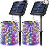 2 Pack Solar Powered Fairy String Lights Outdoor Waterproof 8 Modes Twinkle Christmas Decorations Lights, Each | Lumora