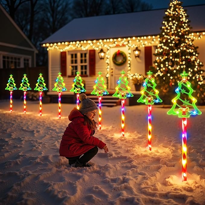 12 Pack Christmas Decorations Outdoor, Solar Christmas Tree Lights with 156 Bright LED and 10 Lighting Modes, 7 | Lumora