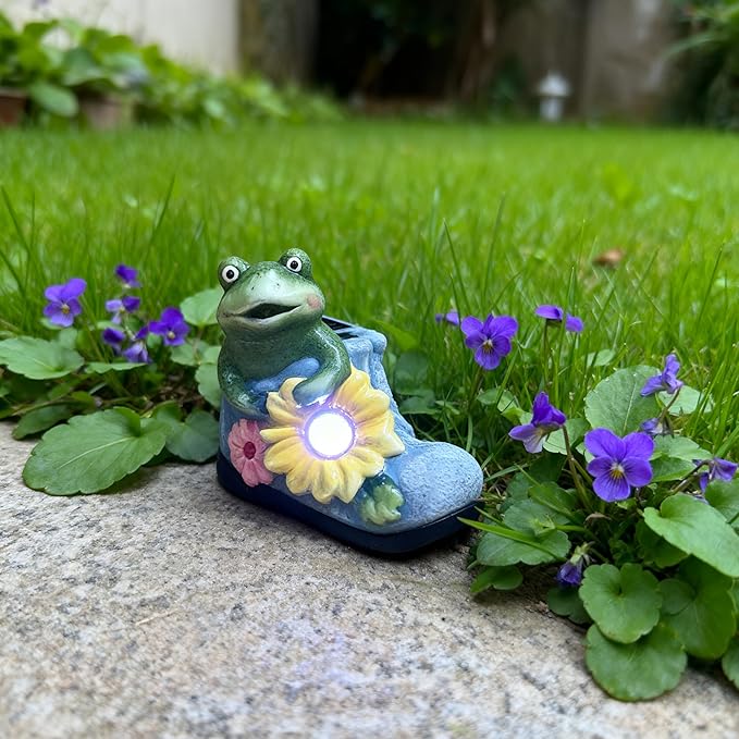 Solar Frog Path Lights – Unique Shoe-Shaped Outdoor Solar Lights for Garden and Pathway