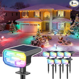 Color Changing Solar Spot Lights Outdoor Waterproof IP65,9 Lighting Modes Multicolor RGB Christmas Spotlight for | Lumora