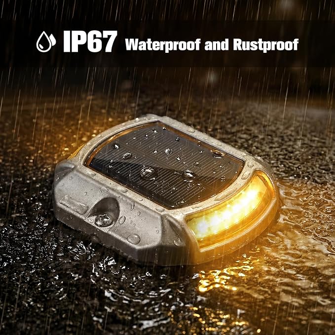 VOLISUN Solar Driveway Lights Dock Deck Lights 12 Pack,2 Colors in 1,Solar Powered Waterproof Outdoor Warning Step | Lumora