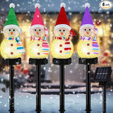 4 Pcs Christmas Snowman Pathway Lights Solar Outdoor Snowman Stakes Lights LED Waterproof Decorative Lamp Christmas | Lumora