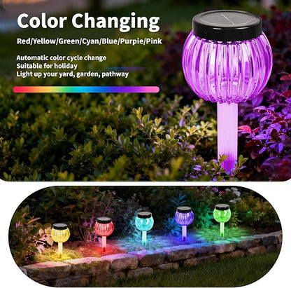 DOUBLEZHE 12Pack Solar Christmas Pathway Lights Outdoor Waterproof, Multicolor & Warm White Changing LED Outdoor Solar Lights Christmas Decorations with Auto On/Off for Garden, Yard, Patio, Walkway