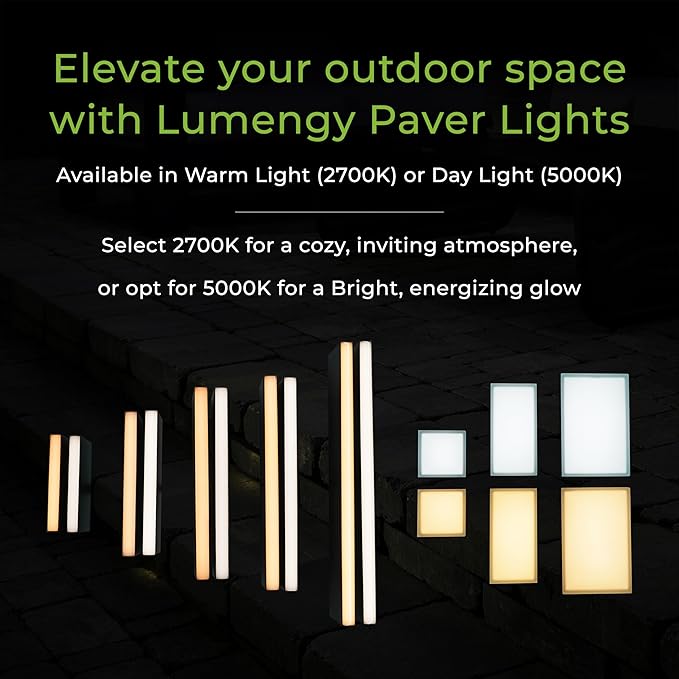 LUMENGY Paver Light 6x9 Inch (5.82x8.85), 5000K Daylight, Glare-Free Brick Lighting for - Outdoor Path Light | Lumora