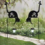 Cat Solar Lights Outdoor Garden Decoration, Solar Cat Garden Statue, Outdoor Metal Decorative Garden Stakes for | Lumora