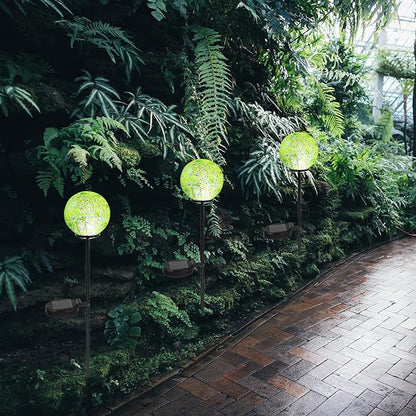 Solar Lawn Lamp Ground Insert Light Waterproof Solar Garden Light Outdoor Mosaic Ball-Shaped Landscape Lighting for Patio Yard Path Decor