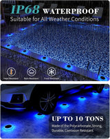 6 Packs Solar Driveway Lights Outdoor IP68 Waterproof, Blue Deck Step Lights Solar Powered, Solar Stair Light Stick | Lumora