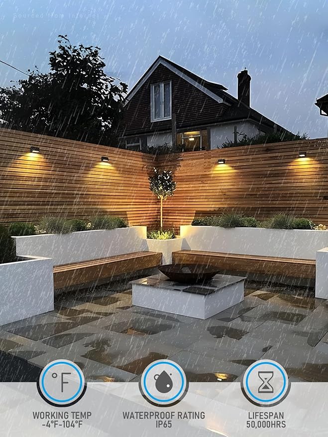LEONLITE 5CCT Low Voltage Fence Lights, 4inch 3W LED Deck Lights, 12-24V AC/DC Landscape Step Railing Light, CRI90, 1800K/2700K/3000K/4000K/5000K, IP65, UL Listed Cord, Black, Aluminum, Pack of 4