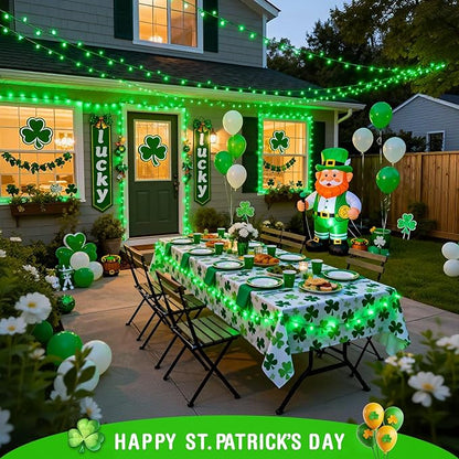 JMEXSUSS 500 LED Green Christmas Lights, 8 Modes St Patrick's Day Lights Outdoor Plug in, 173ft Green String Light for St Patrick's Day Party Xmas Tree Decorations